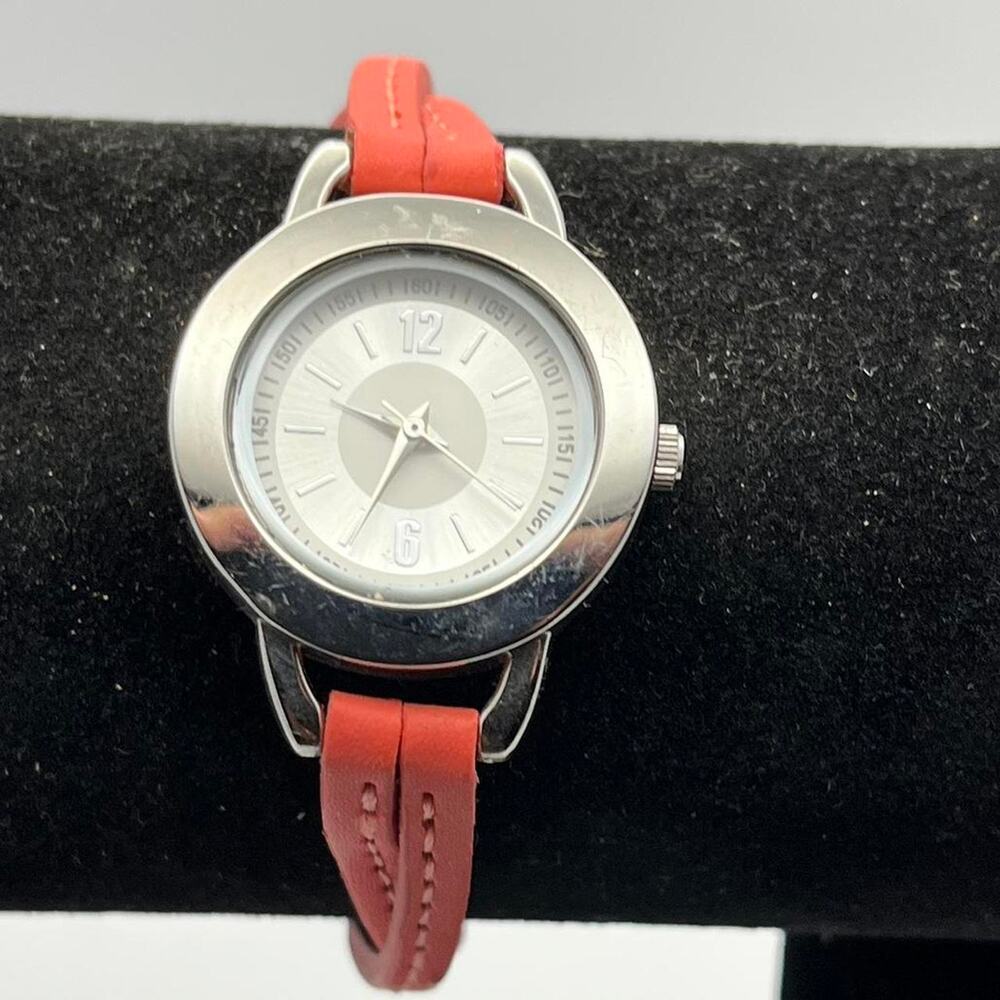 Silver red watch